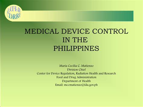 Updates on the Philippine Medical Device Regulation.